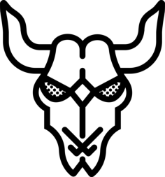 Cattle Skull Sticker Outline Svg File, Free Vectors File